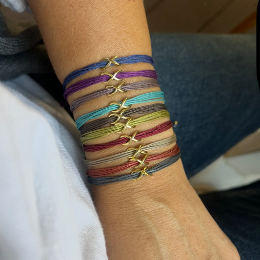 Infinity Braided Cord Bracelet – 925 Sterling Silver 14K Gold Plated Adjustable