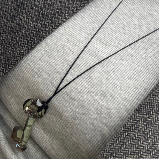 Key Swarovski Crystal Cord Necklace Adjustable Minimalist Pendant