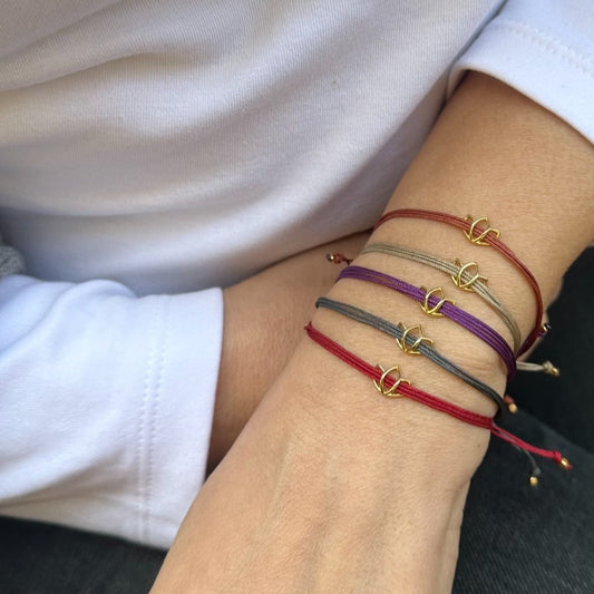 Lotus Braided Cord Bracelet – 925 Sterling Silver 14K Gold Plated Adjustable